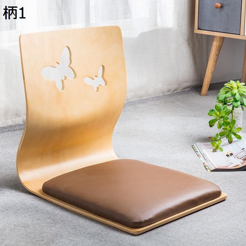 樂天商城 - 座椅子 クッション付 蝶 和座椅子 木製 フロアーチェア 座敷 腰掛け 背もたれ ローチェア 畳の椅子 チェア シンプル イス 和風 軽量リビングルーム 省スペース 家具 いす 和室 洋室和風 転倒防止 軽量 スリム