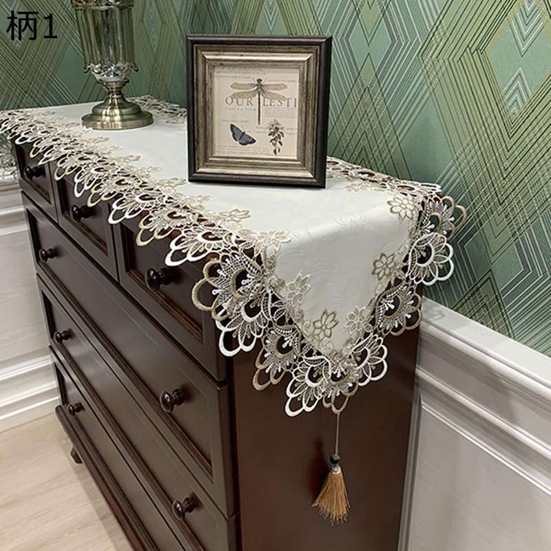 Table Runners - テーブルランナー レース 食卓ランナー テーブルセンター ヨーロッパ式 シンプル 花柄 刺繍 フリンジ付き 軽量 薄手 長机用 家庭用 パーティー インテリア オールシーズン