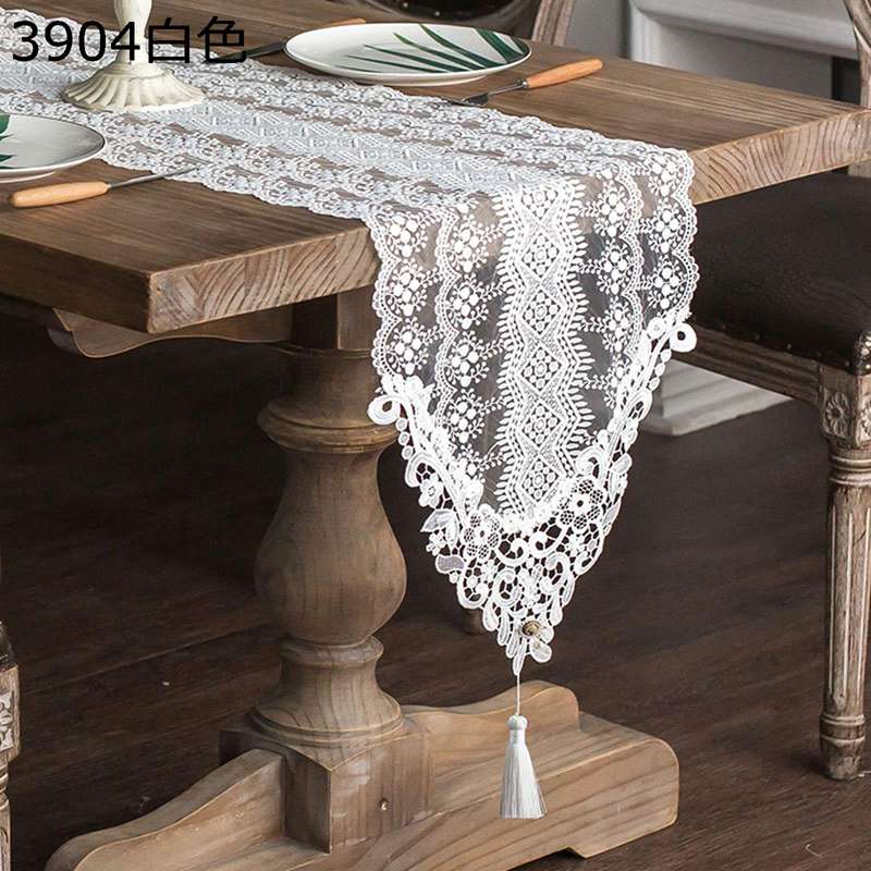 Table Runners - レース テーブルランナー 欧風 シンプル ロマンチック おしゃれ 花柄 刺繍 フリンジ付き 食卓ランナー テーブルセンター テーブルセンタークロス 軽量 食卓飾り オールシーズン