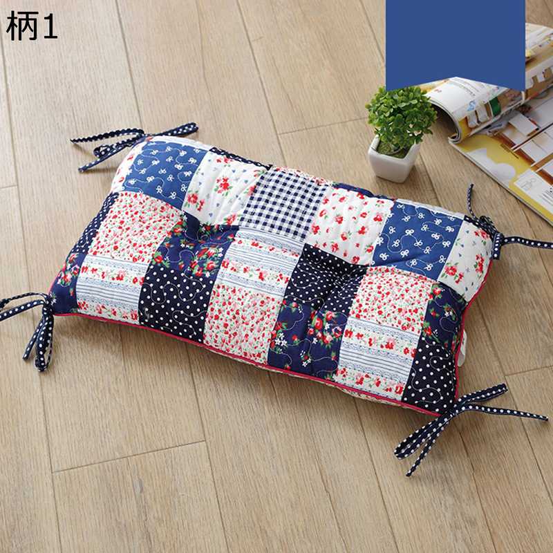ざぶとん 座布団 クッション 2枚セット いす用 28x45cm チェック柄 パッチワーク ひも付き 厚い 車用 抱きまくら 丸洗い 通気性 高弾力 柔らかい 食事 部屋飾り オフィス/畳/椅子/車用/自宅用 瞑想用