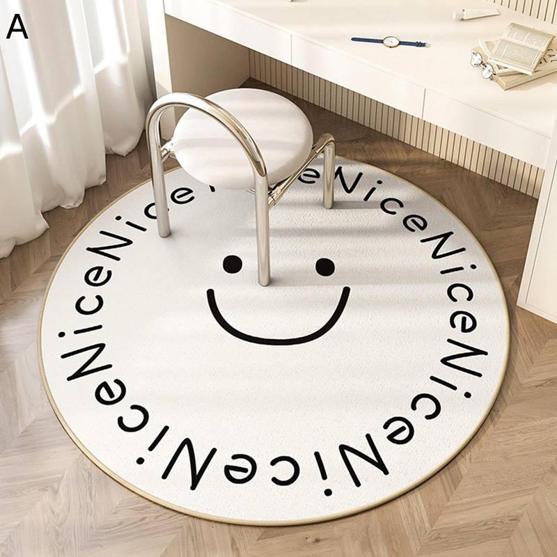 Water-Repellent Carpets - チェアマット デスクマット 床保護 ゲーミングカーペット フロアマット 家具保護パッド 敷物 ラウンド 大きい モダン 英字柄 足元ラグ 防滑 静音吸音 柔らかい ベッドルーム オールシーズン