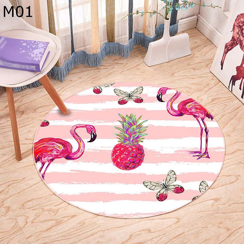 Patterned - 円形カーペット フロアマット ゲーミングマット 足元パッド 北欧風 幾何柄 大判ラグ 床保護 椅子の下に敷く 滑りにくい 騒音対策 洗濯可 敷物 春夏秋冬 やわらか オフィス 安定感 INS 上品