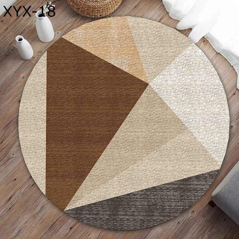 Rattan - 円形カーペット 足元パッド フロアマット ゲーミングマット 大きめラグ 家具保護 椅子の下に敷く すべり止め 幾何柄 モダン 静音吸音 清潔やすい 敷物 春夏秋冬 部屋 化粧台 心地良い