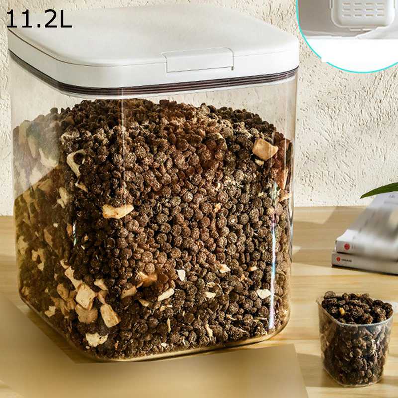 Other - ペットフードストッカー ペットフード保存容器 ライスディスペンサー 密閉容器 猫 犬 餌 食品 透明可視化 玄米 米容器 省スペース 小型 飼料保管箱 ペットフード 収納ボックス 食品貯蔵タンク