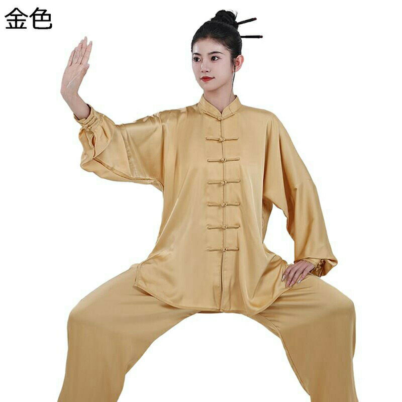 樂天商城 - 唐装 チャイナシャツ メンズ レディース 長袖 中華風 薄手 漢服 伝統服 チャイナボタン 通気性 速乾性 形態安定 吸湿 上下セット 上着 カンフーシャツ 無地 スポーツ 太極拳 アウトドア 旅行 春秋