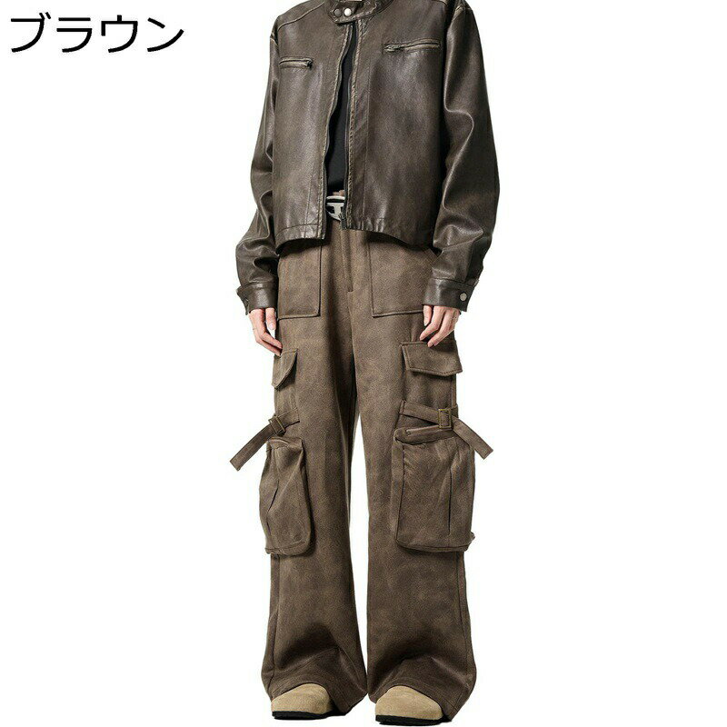 カーゴパンツ ワークパンツ メンズ チノパンツ マルチポケット ゆったり 両側ポケット カジュアル 体型カバー 着回し力 ロングパンツ 前開き カジュアル 美脚 春秋用 ジュニア シニア