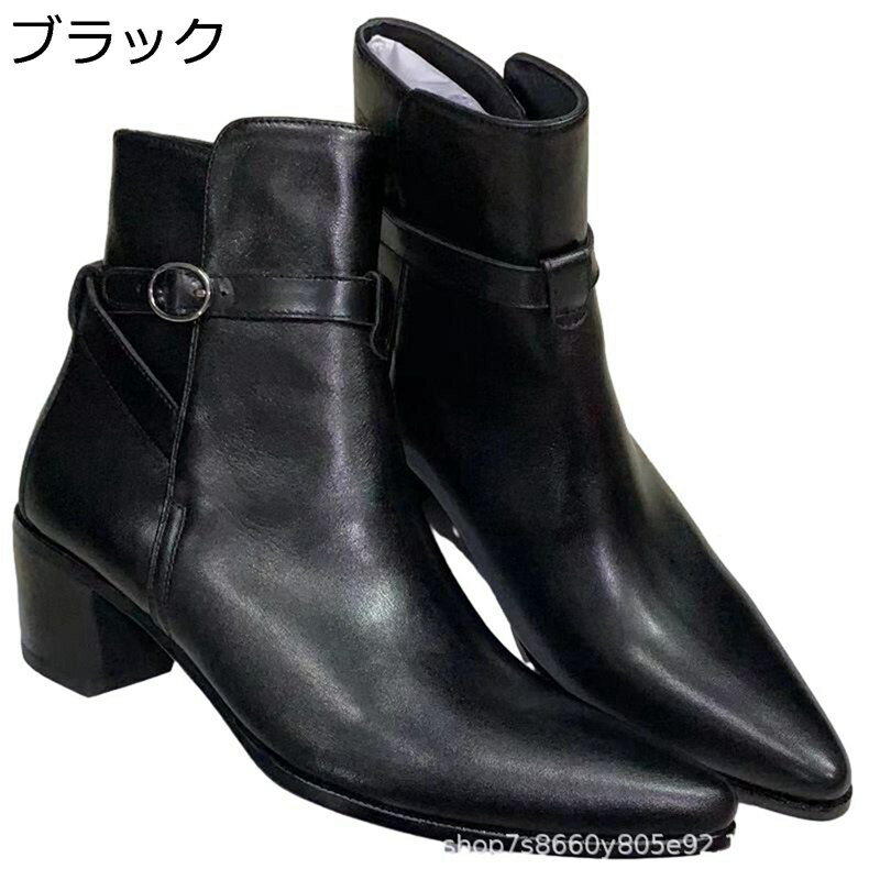 其它 - チェルシーブーツ ビジネスブーツ メンズ 本革 クロスストラップ 秋冬 ミドルカット 短靴 ラウンドトゥ 柔らか ゴム底 歩きやすい 暖かい 防寒 イングランド トラベル 旅行用 デイリー 大きいサイズ