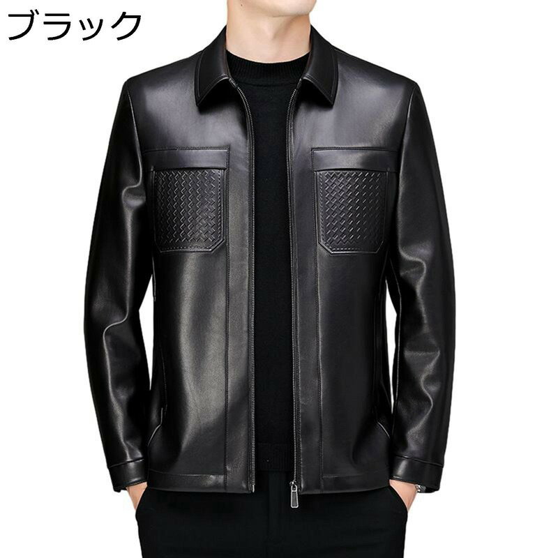 樂天商城 - PUレザージャケット メンズ 春秋 革ジャン 防寒 防風 カジュアル ショート丈 コート ライダースジャケット ジッパー ブルゾン ウィンドブレーカー おおきいサイズ お洒落 アウター