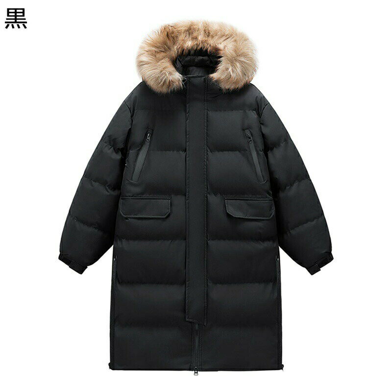 樂天商城 - 中綿ジャケット メンズ ブルゾン 中綿入れアウター ベンチコート 綿服 厚手 防寒防風 温か 秋冬着 ウィンタージャケット ファーフード トップス ロング丈 体型カバー ファッション 街着 戸外