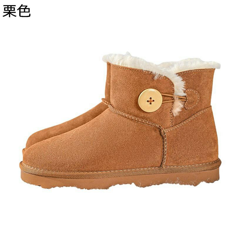 Other - ムートンブーツ 雪用 スノーシューズ レディース ボア付き スエード 綿靴 スリッポン ボタン式 雪対策 あったか 耐磨耗 軽量 歩きやすい 耐久性 防水 防滑 走れる ウォーキング 室外 通勤 普段履き