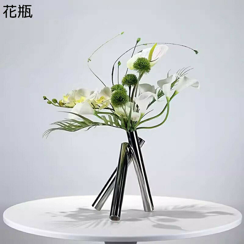 Other - 造花 フェイクフラワー 胡蝶蘭 クワイ フラワーアレンジ 三角花瓶付き インテリア 異型 玄関 リアルな外観 耐候 テーブル装飾花 ディスプレイ テレビ台 新築 オフィス 事務所 パーティー お世話不要