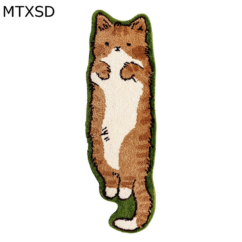 Patterned - 可愛い 猫型 カーペット シャギーラグ 絨毯 シャギー敷物 厚手 もこもこ ベッドサイド 防音マット 抗菌防臭 インテリア 良い肌触り 厚い 手触りいい ファッション 耐磨耗 遮音性 子供部屋