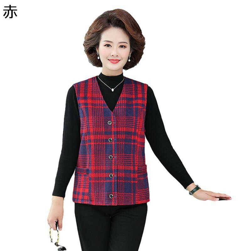 樂天商城 - チェックベスト 婦人服 レディース カジュアルベスト 袖なしジャケット 格子柄 ヴィンテージ 秋冬 花柄 イングランド風 40-80代 カジュアル ストリート 自宅 休日 お年寄り ファッション