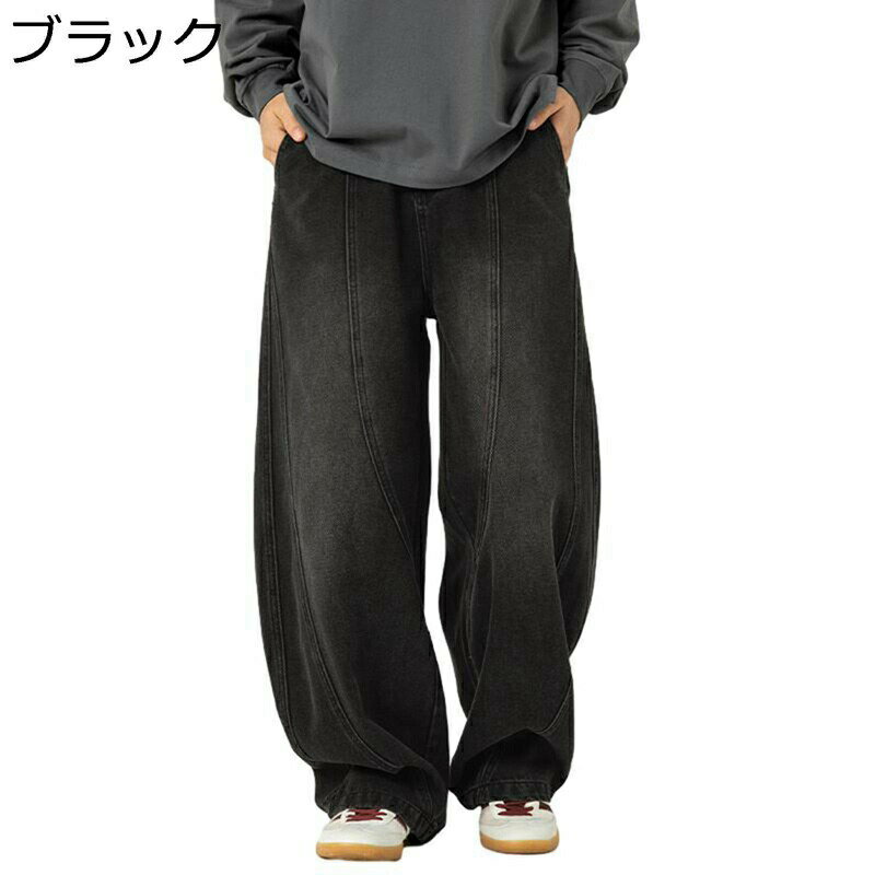ヴィンテージ バギージーンズ メンズ デニムパンツ ジーパン ブーツカット シンプル Gパン ウォッシュ 男女兼用 普段着 カジュアル 大きいサイズ ワイドパンツ ストレート 秋冬 ルーズ