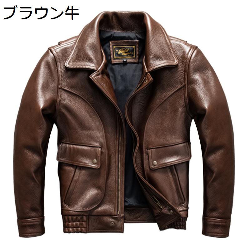 樂天商城 - 本革ジャケット レザー メンズ バイクジャケット バイカー 防風防寒 牛革 コート 革ジャン ブルゾン 秋 ジップアップ お洒落 折り襟 レトロ アウトドア 通勤 通学