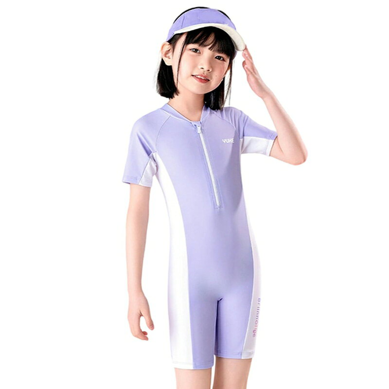 ガールズ 水着 ワンピース 前開き スイムウェア 体型カバー 競泳 フィットネス ジ...
