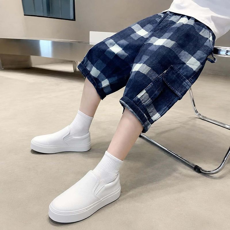 ハーフパンツ 男の子 キッズ チェック柄 カーゴ ショートパンツ 夏 子供服 半ズボ...