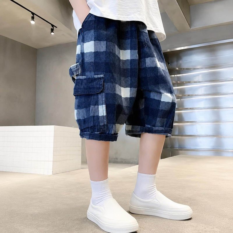 ハーフパンツ 男の子 キッズ チェック柄 カーゴ ショートパンツ 夏 子供服 半ズボ...
