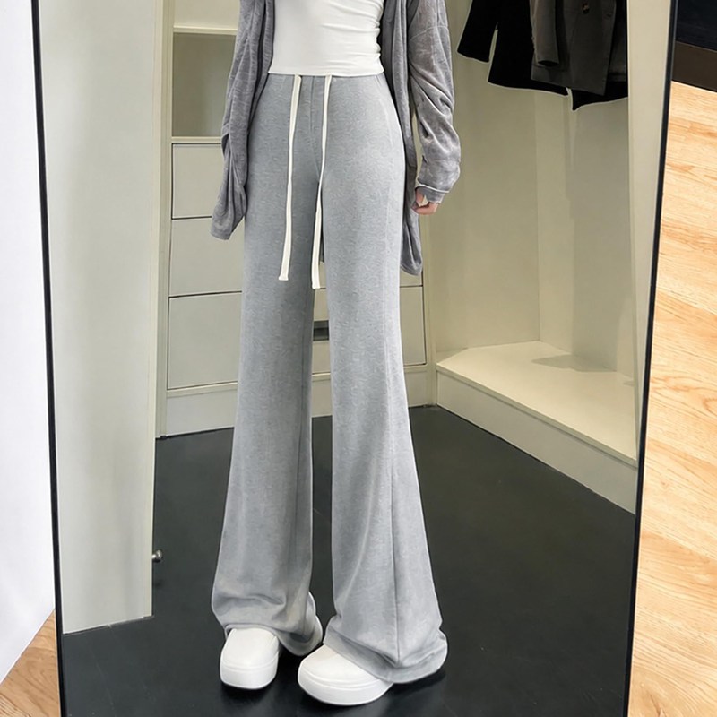 マルヤ物流サービスのフレアパンツ レディース 体型カバー ワイドパンツ 美脚 落ち感 脚長効果 イージー ゆったり カジュアル 部屋着 楽ちん ロング ボトムス 春 夏 春夏用｜アングル2