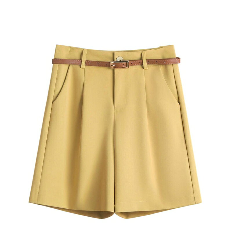 ハーフパンツ レディース 着痩せ ショートパンツ ワイド 膝丈 ゆったり センタープレス タック入り ショート丈 短パン カジュアル 通勤 通学 普段着 きれいめ 夏 大きいサイズ