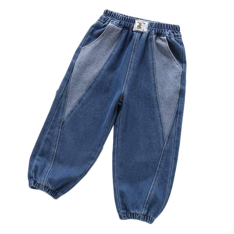 キッズ デニムパンツ ゆったり ウエストゴム 裾シャーリング ロングパンツ 子供服 ...