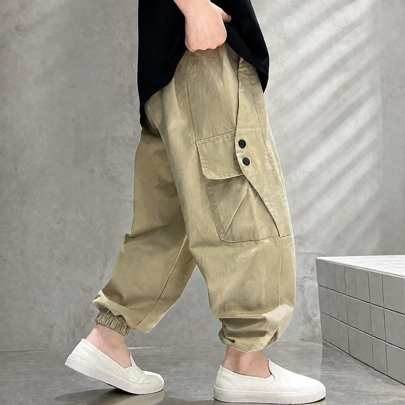 キッズ カーゴパンツ ゆったり ロングパンツ 男の子 カジュアル 薄手 ジュニア ボ...