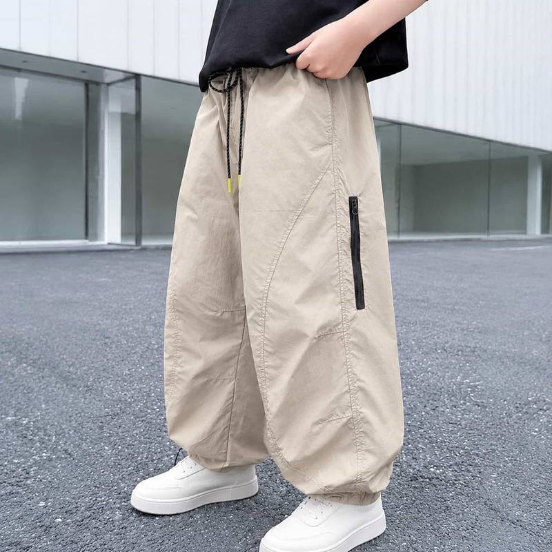 ボーイズ カーゴパンツ ゆったり ワイドパンツ 体型カバー ジュニア ワーク カジュ...