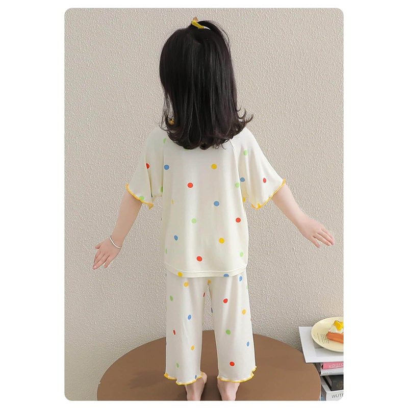 ガールズパジャマ ゆったり ルームウェア 半袖 トップス パンツ セットアップ 夏 ...
