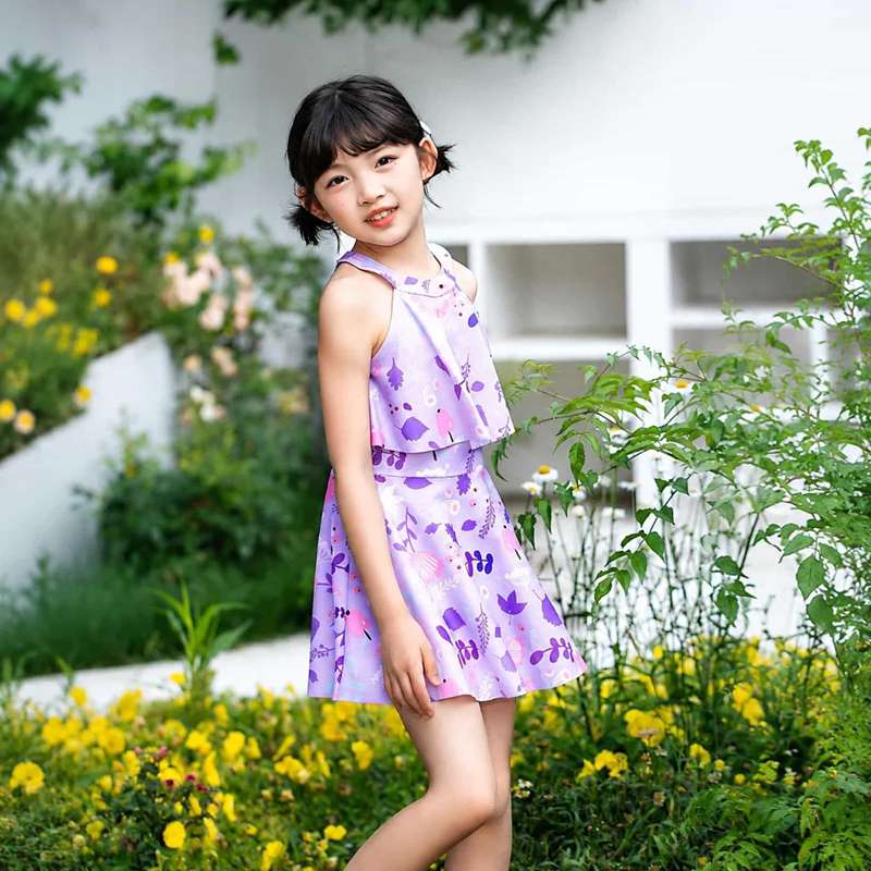 マルヤ物流サービスのキッズ 水着 女の子 ワンピース 体型カバー フリル スイムウェア 子供用 スカート スクール スイミング プール 海 ビーチ 温泉 ジュニア 可愛い ガールズ ゆったりサイズ ショートパンツ 一体型｜アングル3