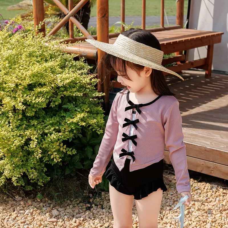 キッズ 水着 女の子 セパレート 体型カバー 長袖 スイムウェア 子供用 ジュニア リ...