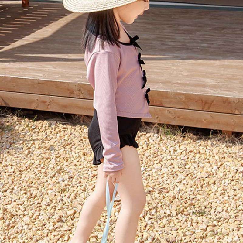 キッズ 水着 女の子 セパレート 体型カバー 長袖 スイムウェア 子供用 ジュニア リ...
