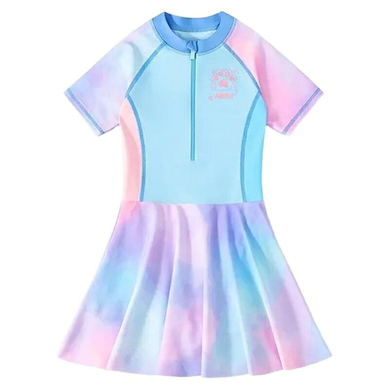 キッズ 水着 女の子 ワンピース 半袖 スクール水着 スイムウェア フリルスカート一体型 ショートパンツ仕様 ジュニア スイミング プール 海水浴 動きやすい 子供用 小学生 中学生