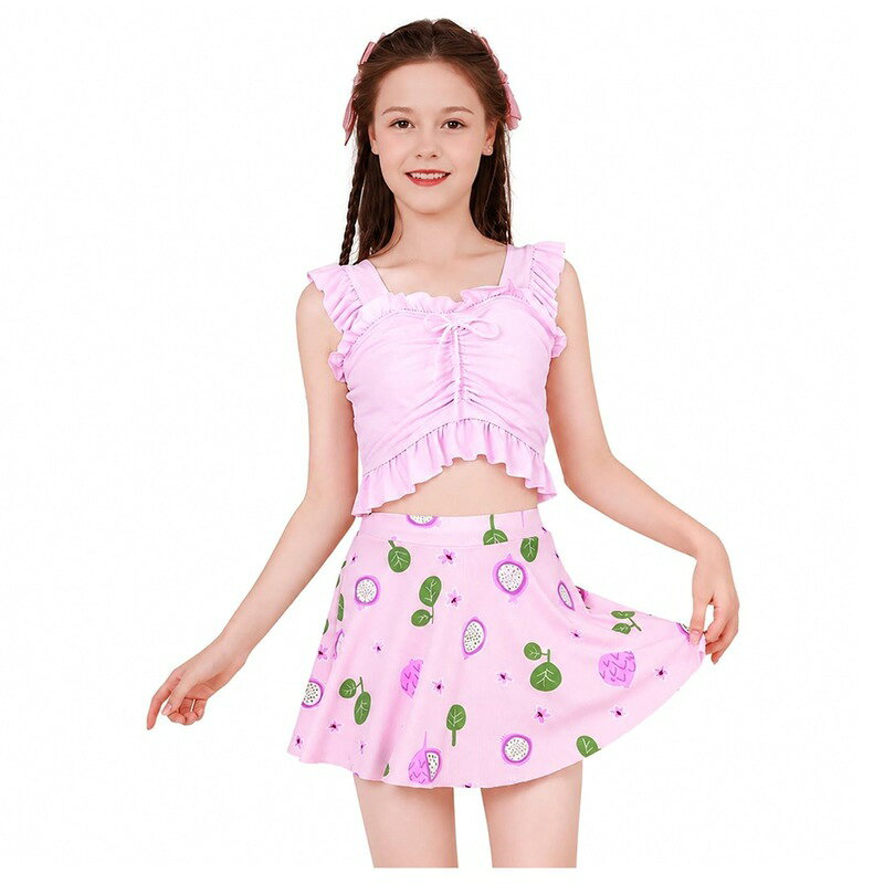 キッズ 水着 女の子 セパレート フリル キャミソール ショートパンツ スクール水着 スイムウェア ジュニア 女児 上下セット 子供 プール 海 川 温泉 スイミング かわいい ガールズ スイムウエア