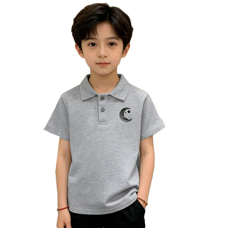 キッズ ポロシャツ 半袖 男の子 子供服 通学 ゆったり 襟付き シャツ バックプリント ジュニア カジュアル トップス 夏物 男児 小学生 幼稚園 通園 普段着 お出かけ かっこいい 月 星 グラフ