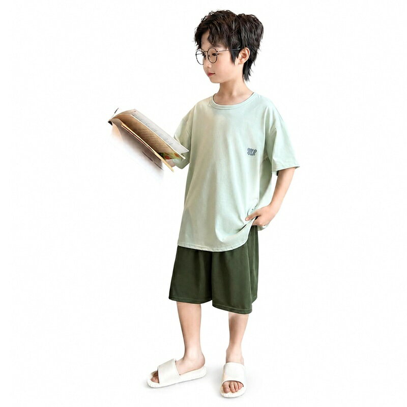 キッズ パジャマ 男の子 半袖 ルームウェア 子供服 上下セット クルーネック 薄手 トップス ハーフパンツ セットアップ ジュニア 夏服 部屋着 男児 普段着 通気性 ゆったりサイズ