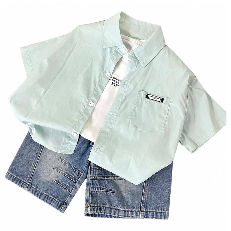 男の子 半袖シャツ ゆったり 襟付き カジュアル シャツ キッズ 薄手 涼しい 子供服 トップス 無地 前開き 通気性 ジュニア アウトドア 通学 旅行 レジャー 普段着 春夏用