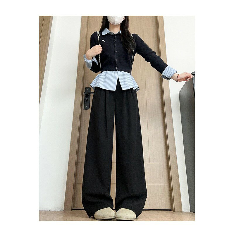 マルヤ物流サービスのデニム ワイドパンツ レディース テンセル ジーンズ 涼しい ハイウエスト 体型カバー ウエストゴム タック 落ち感 ゆったり 楽ちん 夏｜アングル3