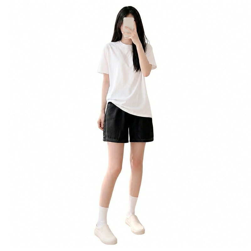 体型カバー デニムショートパンツ レディース ハーフパンツ ハイウエスト ゆったり ワイド ボトムス 薄手 ジーパン 部屋着 通学 お出かけ カジュアル 夏用 短パン
