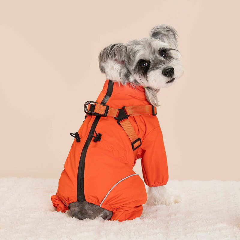 犬 冬 ハーネス一体型 犬の ドッグウェア カバーオール 四足 防水 防寒着 小型犬 中型犬 暖かい 防風 防雪 撥水 お散歩 着せやすい