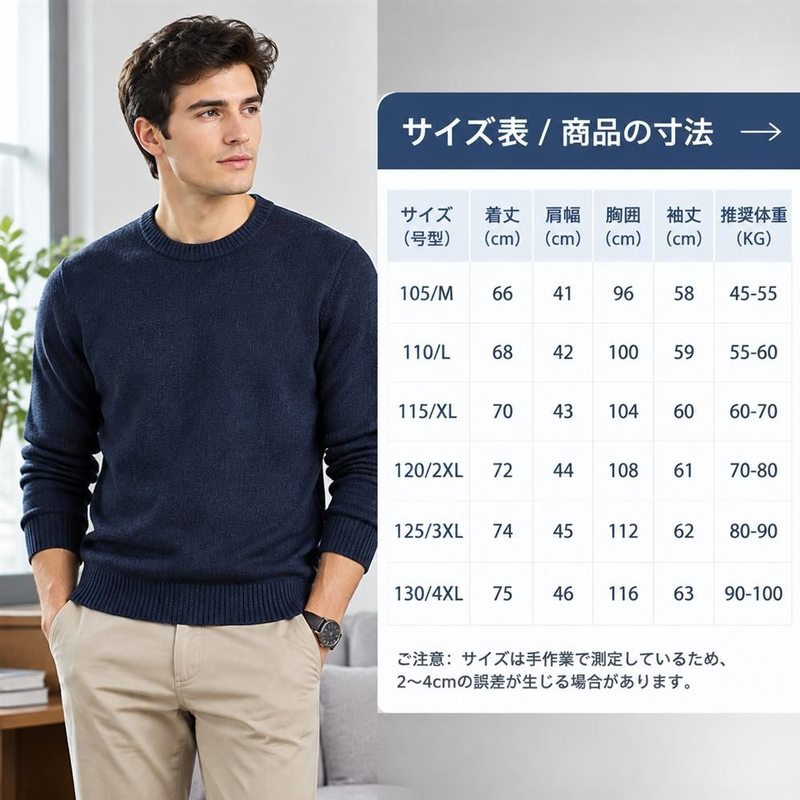 メンズ 襟付きニット セーター 長袖 スキッパー ポロシャツ リブ編み 紳士 厚手ス 防寒保温 もっちり 40代 50代 60代 シニア お父さん 通勤 ビジネス カジュアル ギフト maruyals234-10175316 マルヤ物流サービス サンプル画像3