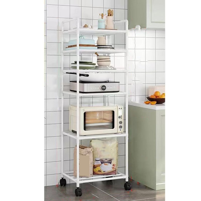 　　　 ◆◇◆売れている秘密◆◇◆ ☆【サイズ】6段：幅42×奥行32×高さ146cm ☆電子レンジ、トースター、鍋などキッチンアイテムもまとめて収納。上に色々な調味料、キッチン電器が収納できます。収納力が大幅に向上されます。 ☆キッチン家電・食器類・キッチン用品をまとめて収納できますので、キッチンスペースを最大限に有効活用できます。一人暮らしのお方にお薦めのキッチンです。 ☆荷重能力が強い、安定で長持ちですキッチン収納棚です。使い勝手の良い場所に設置可能です。通気性と耐熱性がよい。かすり傷に強く、耐水性もよく、濡らした布で拭くだけで清潔に保てるのでお手入れも簡単です。 ☆【豊富な収納スペース】：充実した収納空間を持っているキッチンで、大型レンジなどのキッチン家電・食器・日用品・雑貨など全てまとめて収納できており、部屋の整理整頓に活用できます。キッチンスペースを無駄なく最大限に活用できます。良い収納力を持っているキッチン収納食器棚です。 　　　◆◇◆注意事項◆◇◆ご覧のモニターの環境、撮影環境により実物と色味が異なって見える場合がございます。湿った状態で他のものと擦り合わせると色が移る恐れがあります。濃色品の洗濯時は、白色、淡色と分けて洗ってください。説明 【移動可能】4つのキャスター付きなので360°自由に回転し、床を傷つけることなく手軽にそして静かに動かすことができます。 【キッチンスペースを有効活用】キッチン家電や、調味料、調理器具、食材などをすっきり整理でき、キッチンの限られた空間を無駄なく使って、便利で快適な調理スペース作ります。 ■【注意】 ※モニターの発色の具合によって実際のものと色が異なる場合がございます。 ※商品の品質には万全を期しておりますが、万一、不良・破損・誤納品などがございましたら、一週間以内にお知らせ下さい。早急に対応致します。