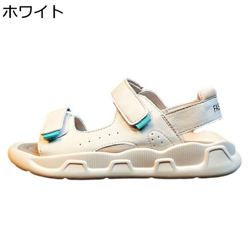 樂天商城 - スポサン レディース スポーツサンダル 厚底 ベルクロ 夏靴 さんだる プラットフォーム 耐摩耗 通気 履きやすい ノンスリップ 走れる 韓国 簡約 美脚效果 妊婦 学生 ウォーキング リゾート 母へ お出かけ