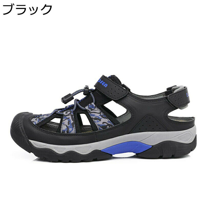 Comfort Sandal - メンズ サンダル 大きいサイズ スポーツサンダル つま先保護 ビーチサンダル コンフォート 滑らない 通気 速乾 ドライバーサンダル 夏 トレーニングサンダル 登山 旅行 男性 アウトドアサンダル