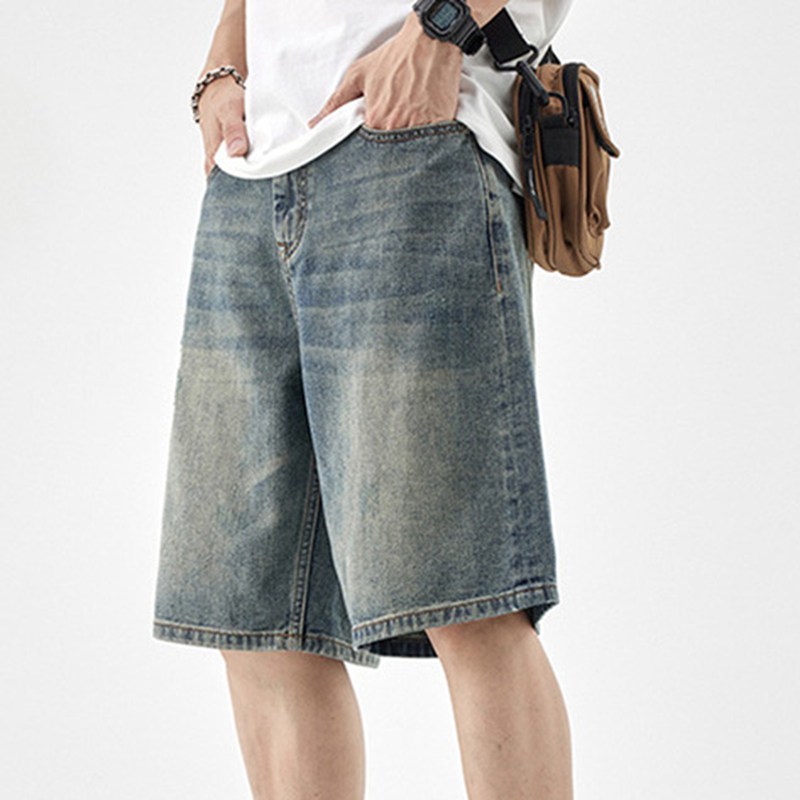 デニムパンツ ショート メンズ ショートパンツ ジーンズ ジーパン ゆったり ワイド...
