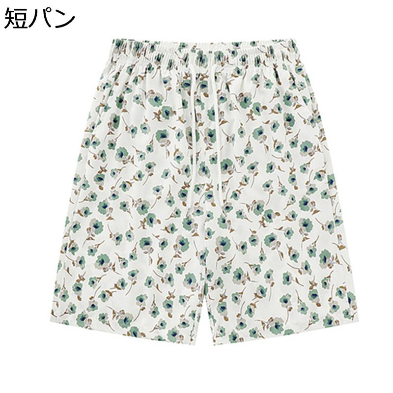 小花柄シャツ ハワイシャツ アロハシャツ メンズ カジュアルシャツ シャツ 上下セット ショートパンツ 春 夏 上品 ハワイ風 ファッション 超軽量 薄い手 吸汗通気 涼しい リゾート ビーチ 普段着 私服