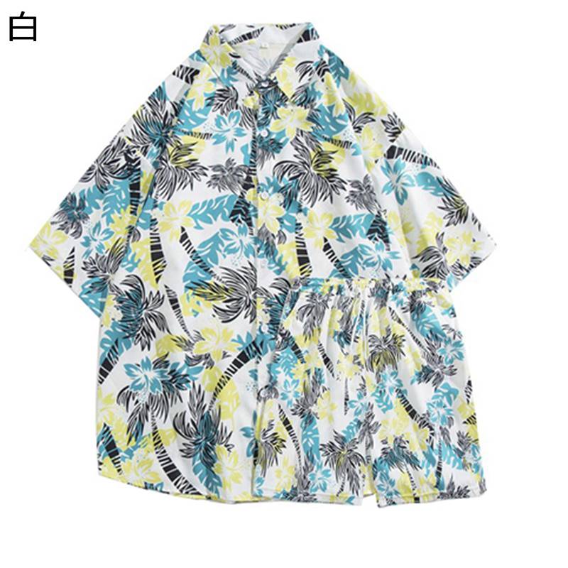 ヤシの木柄 ハワイシャツ メンズ m-3xl アロハシャツ 半袖シャツ 夏服 上下セット ショートパンツ オールシーズン ハワイ風 カジュアル..
