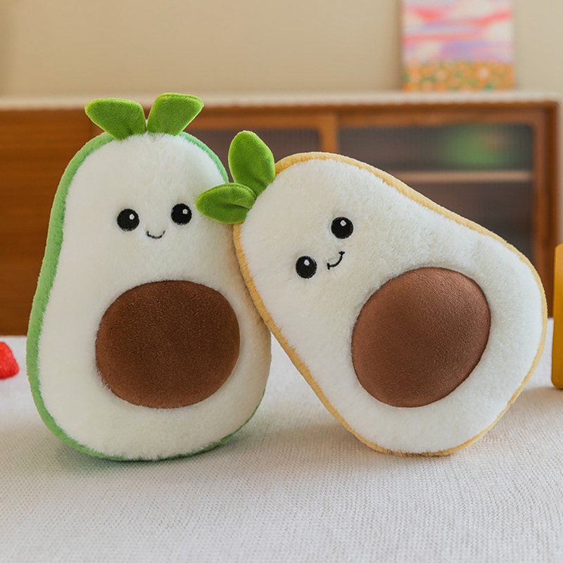 アボカド 可愛い ぬいぐるみ 気持ちいい抱き枕 おもちゃ キャラクター 安眠枕 もちもち肌触り 部屋飾り 置物 店飾り 癒し系 寝添え ふわふわ すやすや寝る ねむねむ 快眠グッズ インテリア 3