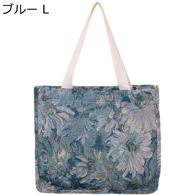 Other - キャンバスバック 花柄 トートバッグ レディース エコバック MLサイズ 手提げバッグ 肩掛けバッグ 大容量 手提げ袋 軽い オールシーズン 韓国風 シンプル キレイめ かばん 高校生 お出掛け 通学 通勤