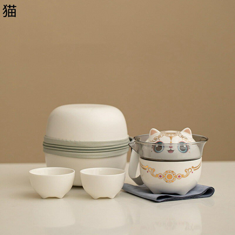 茶器セット 竜柄 猫柄 陶器 3個セッ�