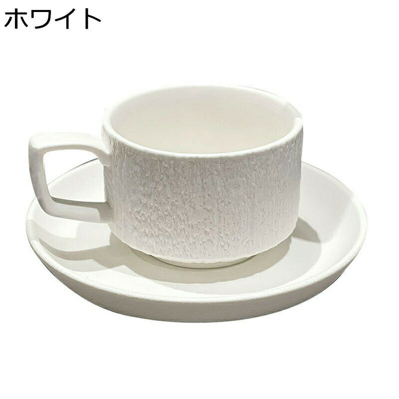 ティー カップ 175ml 1個セット 石の模様 コーヒー ティー 兼用 ソーサー付き 黒白 コーヒーカップ マグカップ コップ ドリンクカップ セラミック 北欧 シンプル 無地 おしゃれ ふたり暮らし 家庭用 母親父親